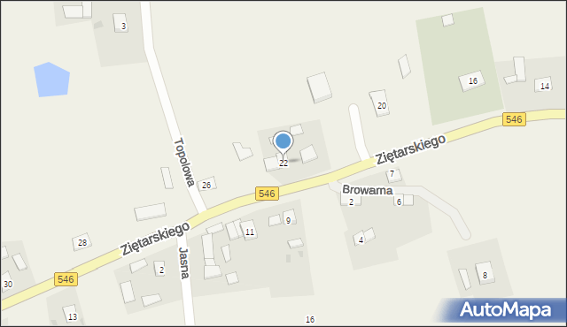 Bierzgłowo, Ziętarskiego Zygfryda, ks., 22, mapa Bierzgłowo