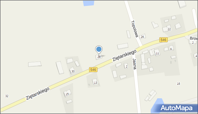 Bierzgłowo, Ziętarskiego Zygfryda, ks., 28, mapa Bierzgłowo