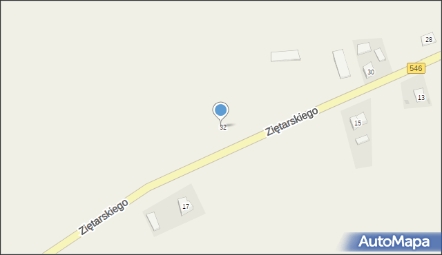 Bierzgłowo, Ziętarskiego Zygfryda, ks., 32, mapa Bierzgłowo