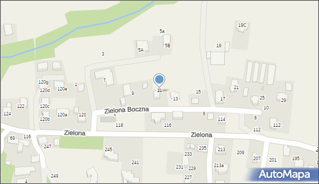 Bolechowice, Zielona Boczna, 11, mapa Bolechowice