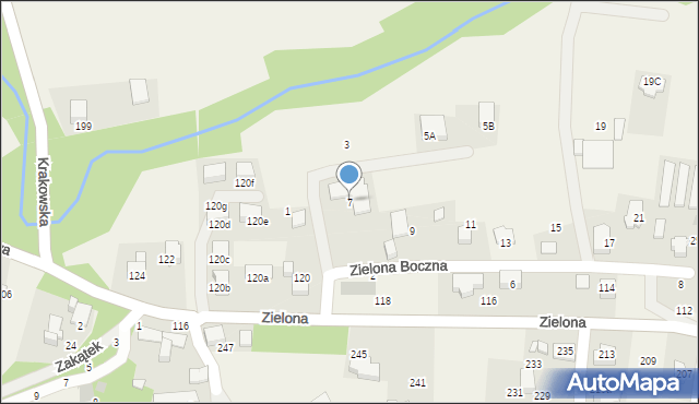 Bolechowice, Zielona Boczna, 7, mapa Bolechowice