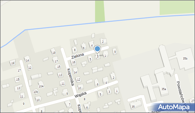 Brudzew, Zielona, 3, mapa Brudzew