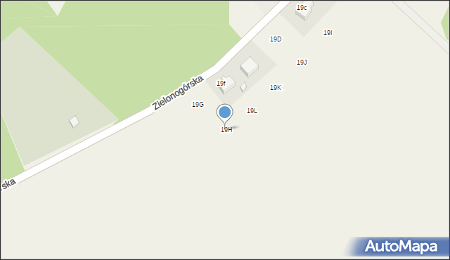 Brzeźnica, Zielonogórska, 19H, mapa Brzeźnica