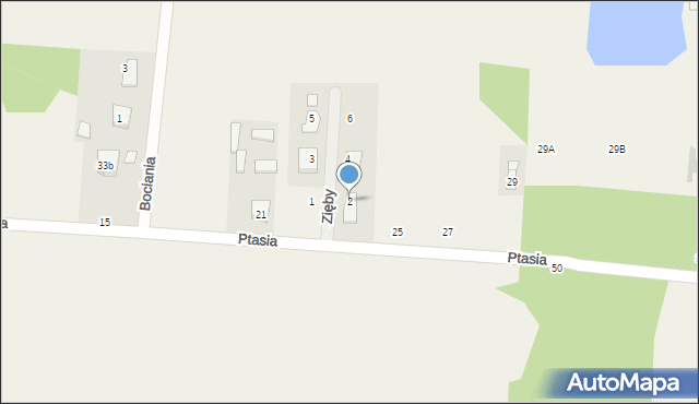 Budziska, Zięby, 2, mapa Budziska