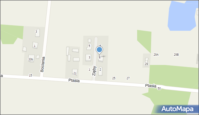 Budziska, Zięby, 4, mapa Budziska