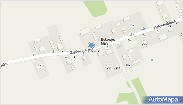 Bukowiec, Zielonogórska, 12, mapa Bukowiec