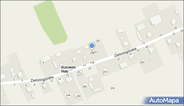 Bukowiec, Zielonogórska, 15a, mapa Bukowiec