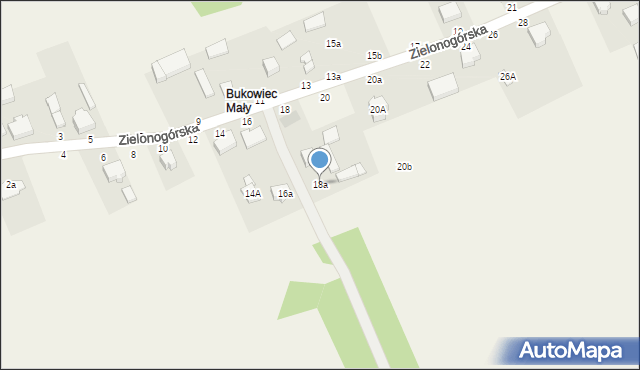 Bukowiec, Zielonogórska, 18a, mapa Bukowiec