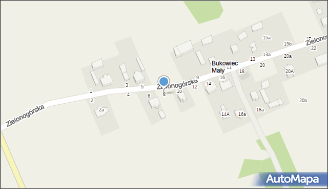 Bukowiec, Zielonogórska, 8, mapa Bukowiec