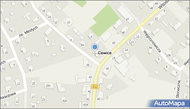 Cewice, Zielona, 2, mapa Cewice