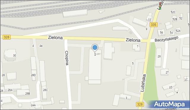 Chojnów, Zielona, 2, mapa Chojnów