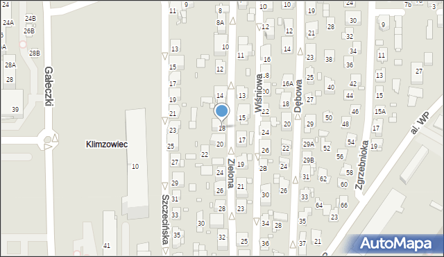 Chorzów, Zielona, 18, mapa Chorzów