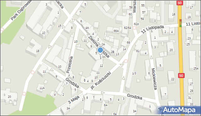 Ciechanów, Zielona Ścieżka, 1, mapa Ciechanów