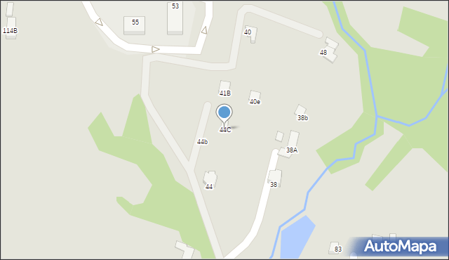 Cieszyn, Zielona, 44C, mapa Cieszyna