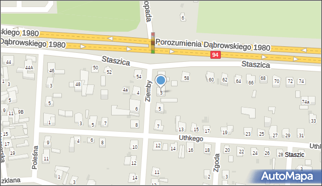 Dąbrowa Górnicza, Ziemby Jana, 3, mapa Dąbrowa Górnicza
