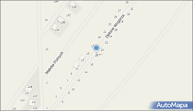 Daszewice, Zielone Wzgórza, 18, mapa Daszewice