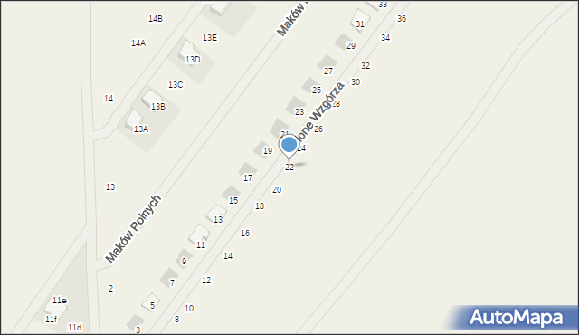 Daszewice, Zielone Wzgórza, 22, mapa Daszewice
