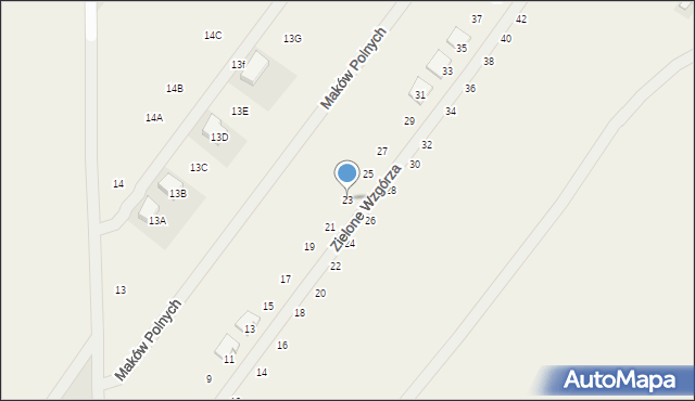 Daszewice, Zielone Wzgórza, 23, mapa Daszewice