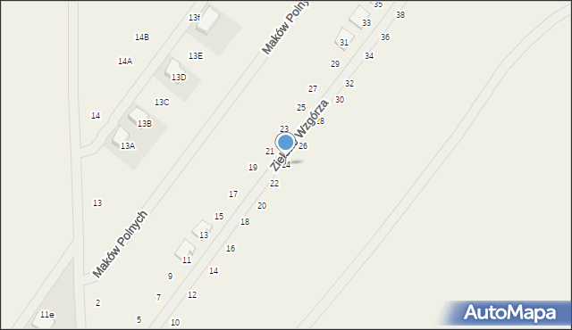 Daszewice, Zielone Wzgórza, 24, mapa Daszewice