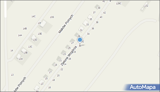 Daszewice, Zielone Wzgórza, 30, mapa Daszewice