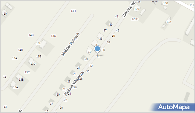 Daszewice, Zielone Wzgórza, 34, mapa Daszewice