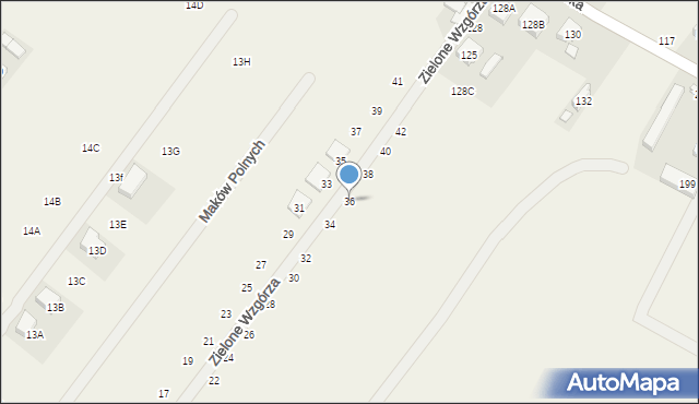 Daszewice, Zielone Wzgórza, 36, mapa Daszewice