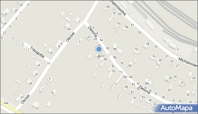 Dęblin, Zielona, 89, mapa Dęblin