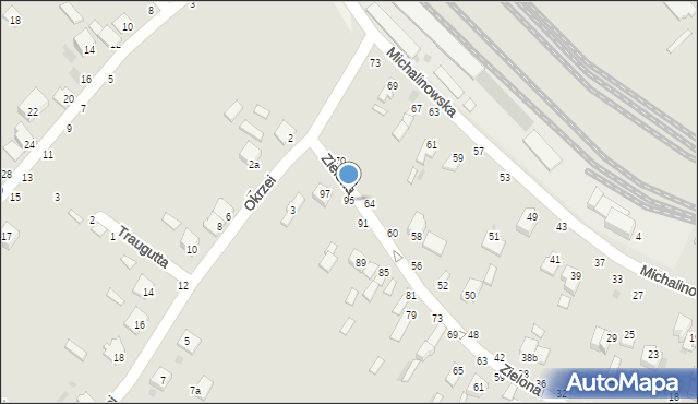 Dęblin, Zielona, 95, mapa Dęblin