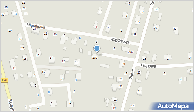 Dębno, Zielona, 20b, mapa Dębno