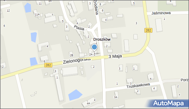 Droszków, Zielonogórska, 2, mapa Droszków