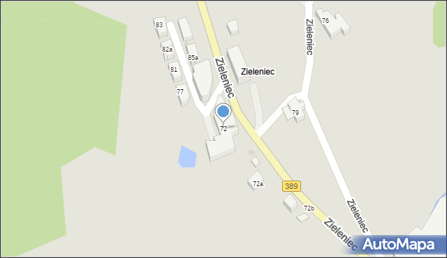 Duszniki-Zdrój, Zieleniec, 72, mapa Duszniki-Zdrój
