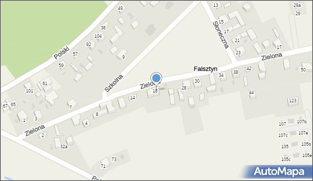 Falsztyn, Zielona, 20, mapa Falsztyn