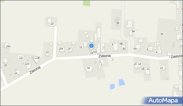 Gaszowice, Zielona, 14, mapa Gaszowice