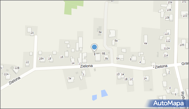 Gaszowice, Zielona, 8, mapa Gaszowice