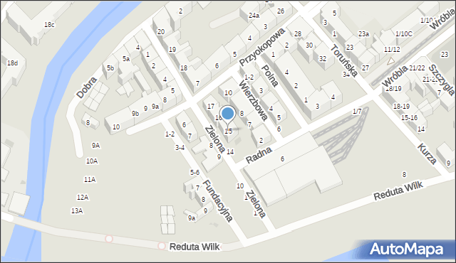 Gdańsk, Zielona, 15, mapa Gdańska