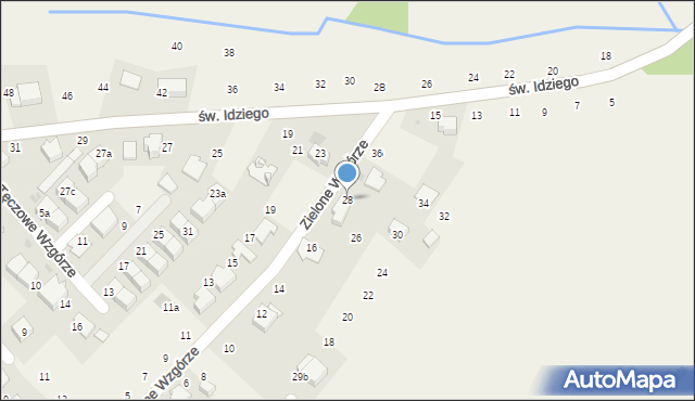 Giebułtów, Zielone Wzgórze, 28, mapa Giebułtów