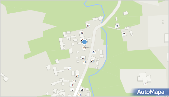 Gielniów, Zielona, 25, mapa Gielniów