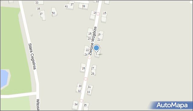 Gliwice, Zielone Wzgórze, 25, mapa Gliwic