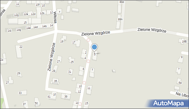 Gliwice, Zielone Wzgórze, 3, mapa Gliwic