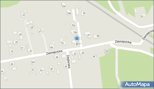 Gliwice, Ziemięcicka, 53, mapa Gliwic