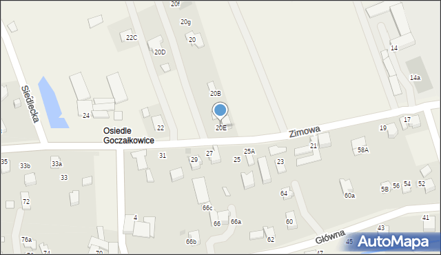 Goczałkowice-Zdrój, Zimowa, 20E, mapa Goczałkowice-Zdrój