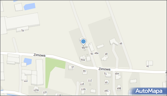 Goczałkowice-Zdrój, Zimowa, 50c, mapa Goczałkowice-Zdrój