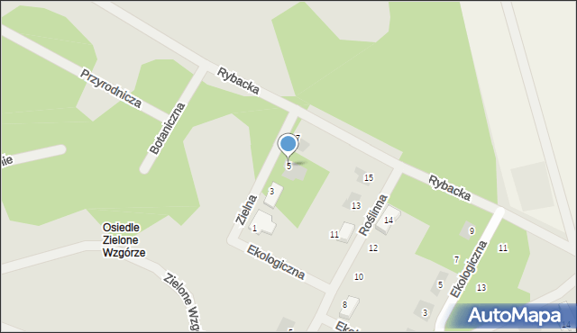 Goleniów, Zielna, 5, mapa Goleniów
