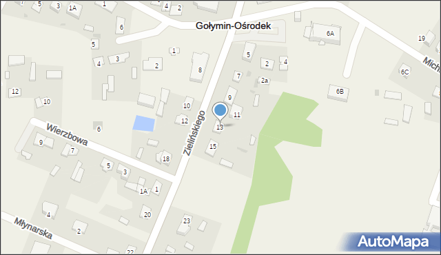 Gołymin-Ośrodek, Zielińskiego, gen., 13, mapa Gołymin-Ośrodek