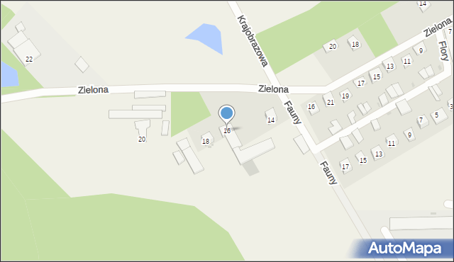 Góraszka, Zielona, 16, mapa Góraszka