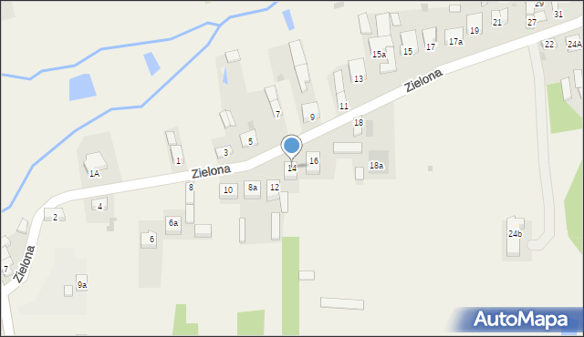 Gorzkowice, Zielona, 14, mapa Gorzkowice
