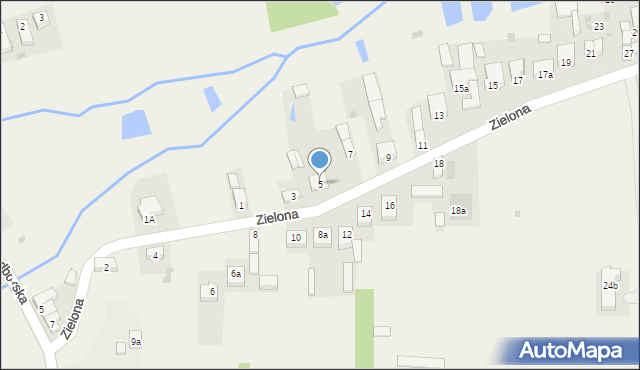 Gorzkowice, Zielona, 5, mapa Gorzkowice