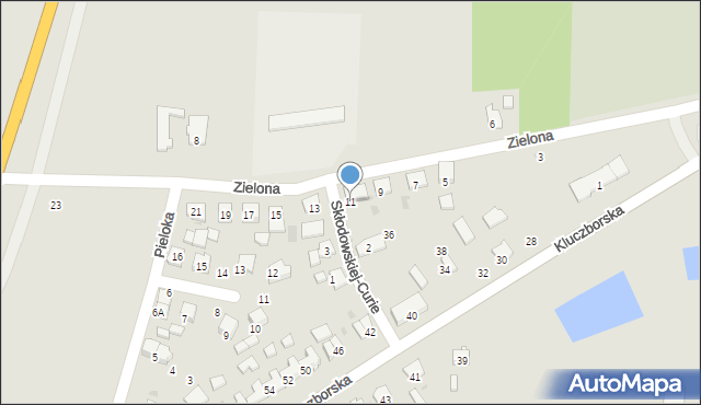 Gorzów Śląski, Zielona, 11, mapa Gorzów Śląski