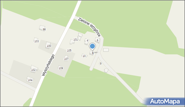 Gowidlino, Zielone Wzgórze, 8, mapa Gowidlino