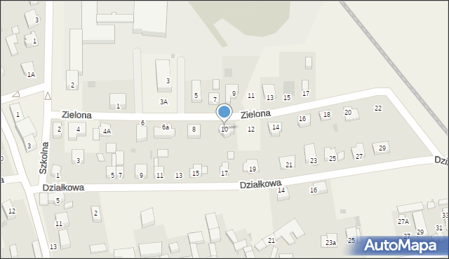 Grębocice, Zielona, 10, mapa Grębocice